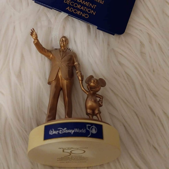 💝FIRM! DISNEY WDW 50TH ANNIVERSARY WALT & MICKEY PARTNERS STATUE FIGURAL ORNAME - Picture 8 of 8